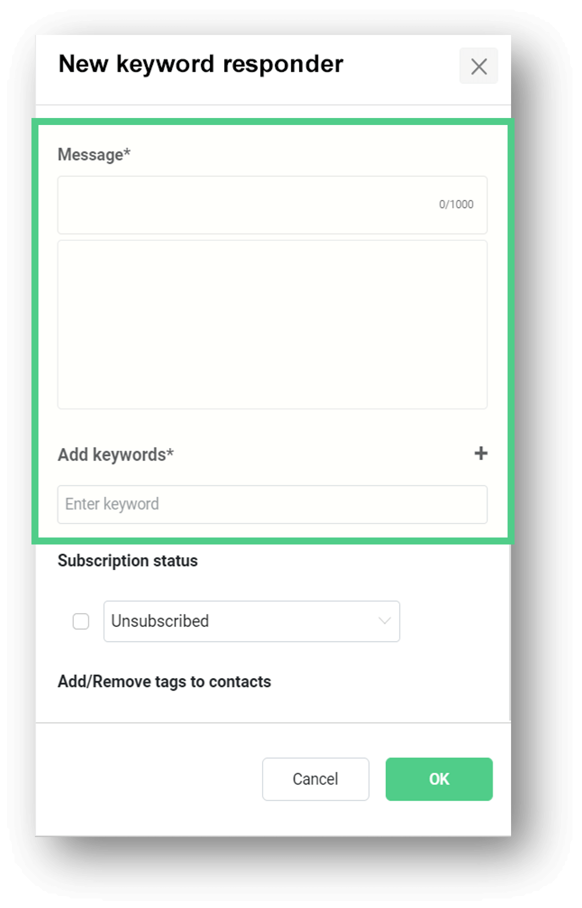 simplyblast-Set Automatic Replies to Specific Keywords